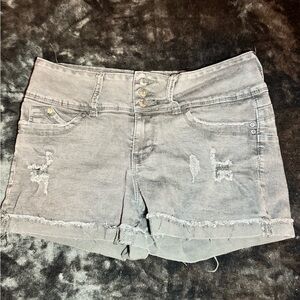 YMI Black Distressed Jean Shorts